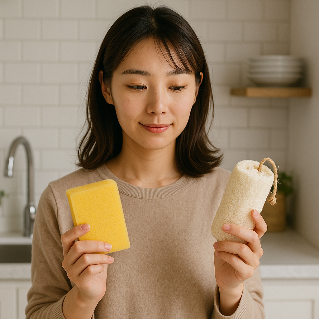 スポンジとヘチマの違いをやさしく比較｜使い分けのコツと選び方を紹介