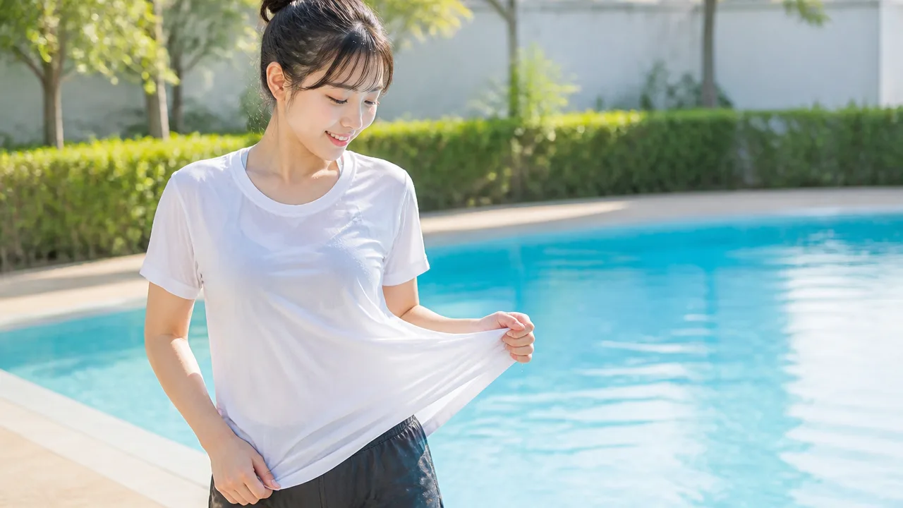 プールはTシャツを着たまま入れる?服装ルールと選び方を解説